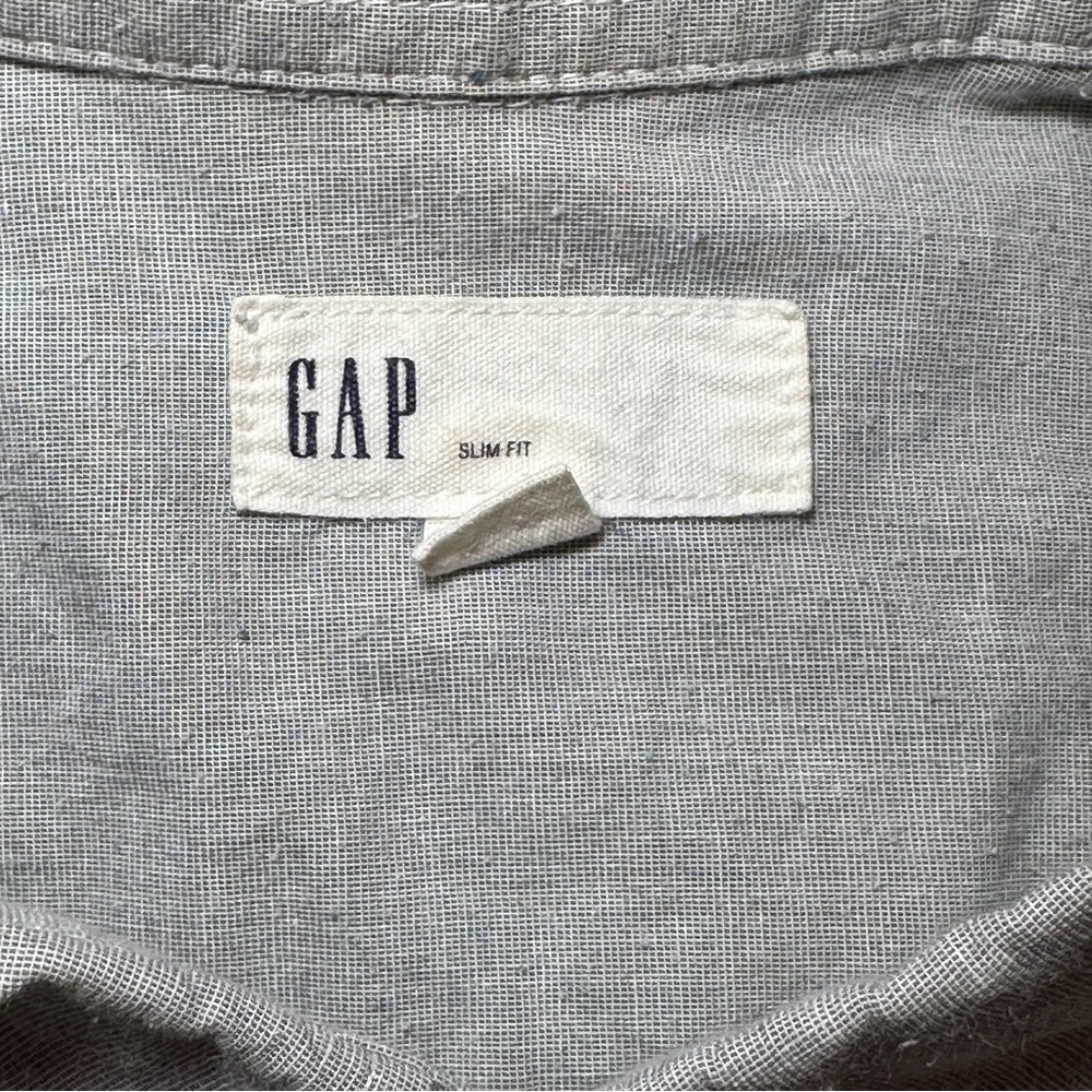 Gap Gray Button Down Slim Fit Shirt - image 3
